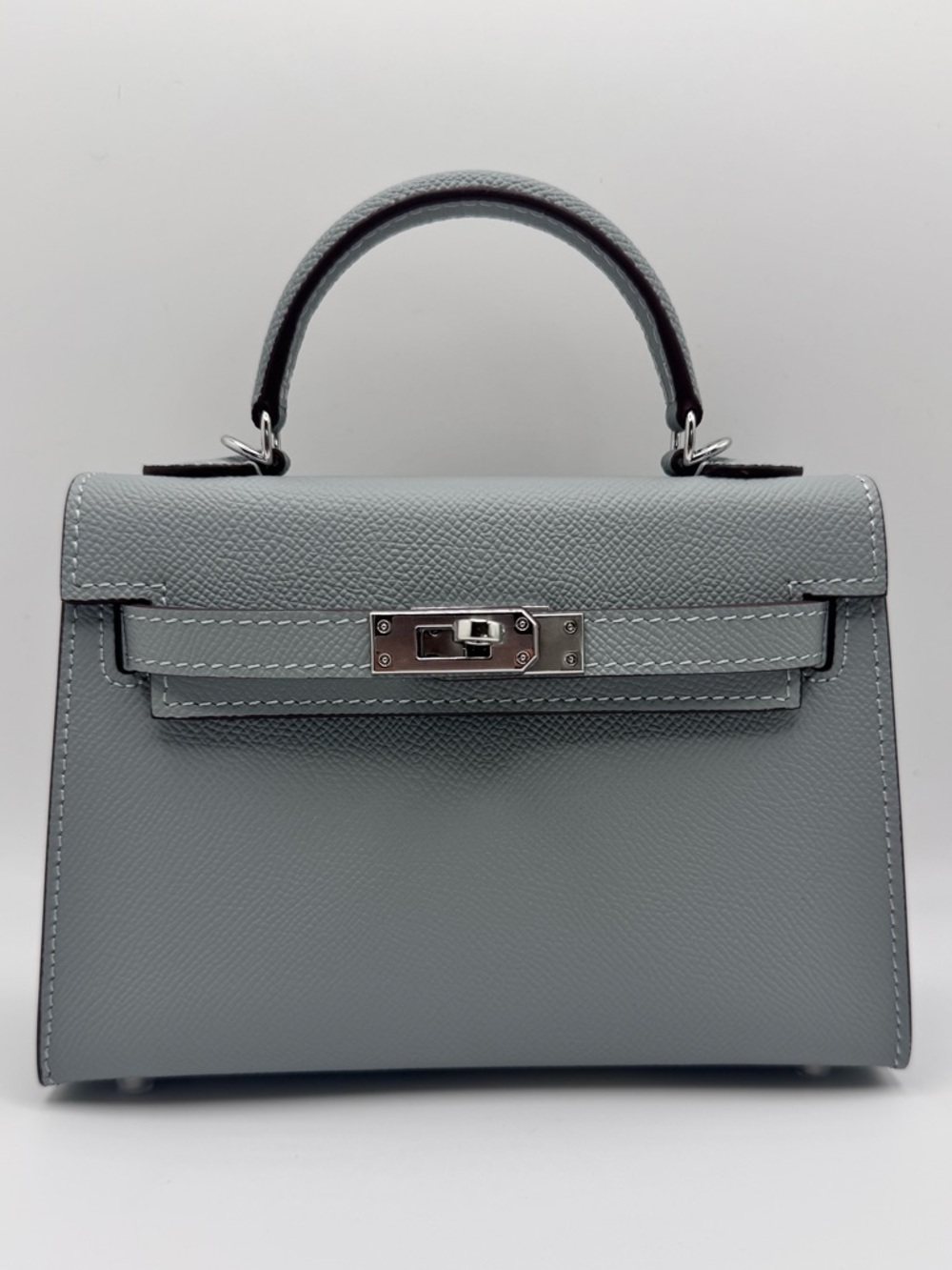 19CM Epsom Leather Top Handle Mini Bag - Iceberg Bleu
